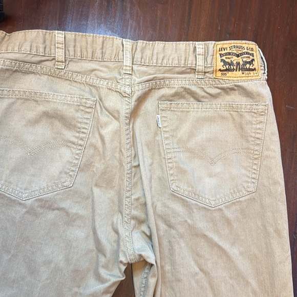 Levi 505 men’s tan straight leg jeans size 38 x 34 - Picture 3 of 6
